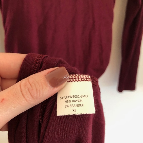 NWT Loveappella Burgundy Ruched Dress XS - Picture 4 of 4